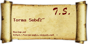Torma Sebő névjegykártya